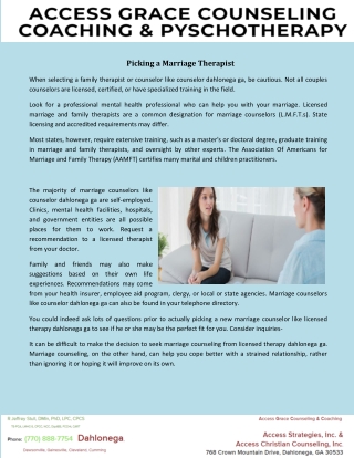 Picking a Marriage Therapist