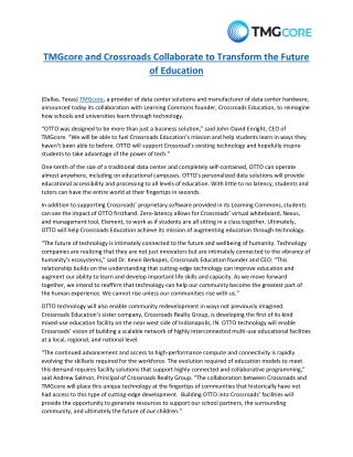 TMGcore and Crossroads Collaborate to Transform the Future of Education | TMGcor
