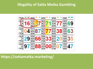 Illegality of Satta Matka Gambling