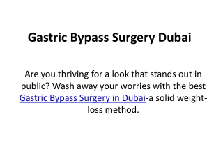 Gastric Bypass Surgery Dubai