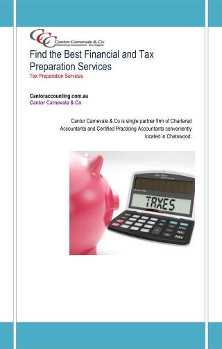 Find the Best Financial and Tax Preparation Services - Cantor Carnevale