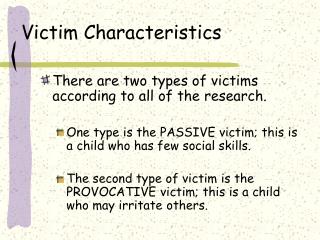 Victim Characteristics