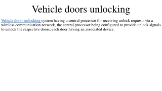 Vehicle doors unlocking
