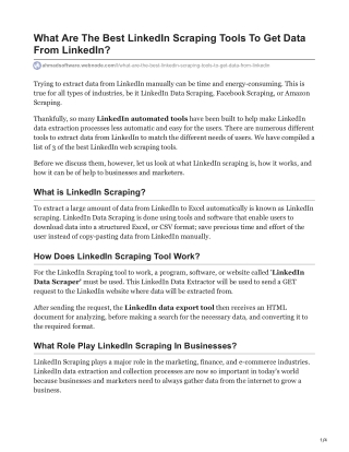 What Are The Best LinkedIn Scraping Tools To Get Data From LinkedIn