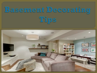 Basement Decorating Tips