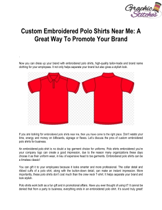 Custom Embroidered Polo Shirts Near Me A Great Way To Promote Your Brand