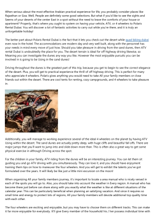 Polaris rental Dubai: It's Not as Difficult as You Think