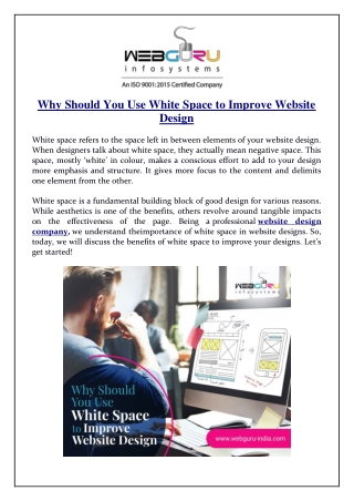 Why Should You Use White Space to Improve Website Design