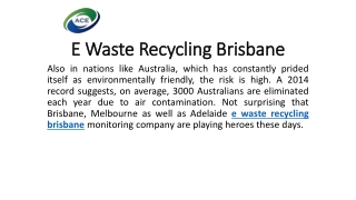 E Waste Recycling Brisbane