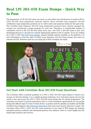 Get Success With Real LPI 202-450 Dumps PDF [2021]