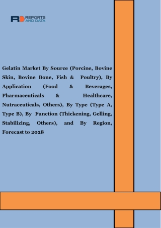 Gelatin Market Business Overview, Status and Prospect, Forecast 2021 to 2028
