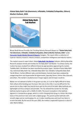 Global Baby Bath Tub Market Research Report 2015-2026