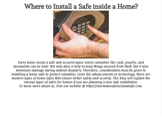 Where to Install a Safe inside a Home?