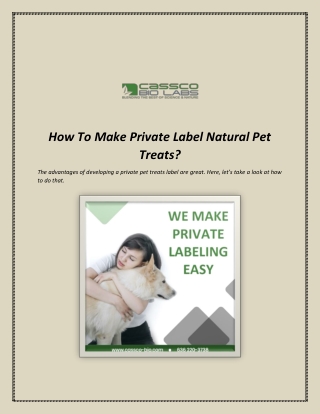 How To Make Private Label Natural Pet Treats?