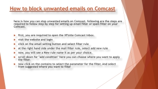 How to block unwanted emails on Comcast