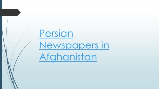 Persian newspapers in Afghanistan