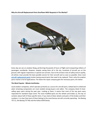 Why Are Aircraft Replacement Parts Overflown With Requests In The Market-converted