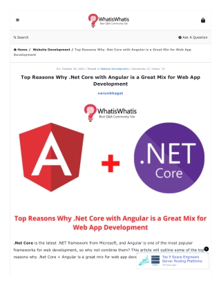 Top Reasons Why .Net Core with Angular is a Great Mix for Web App Development