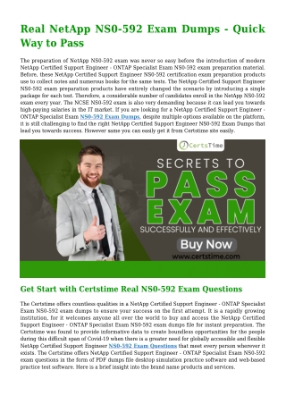 New Released NetApp NS0-592 Dumps PDF [2021] - Download Free Demo