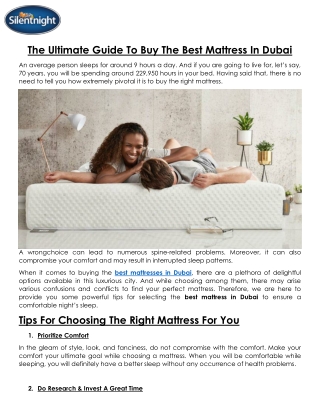 The Mattress Store Dubai