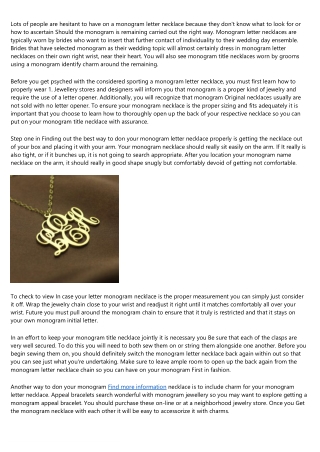 How to Get More Results Out of Your monogram letter necklace