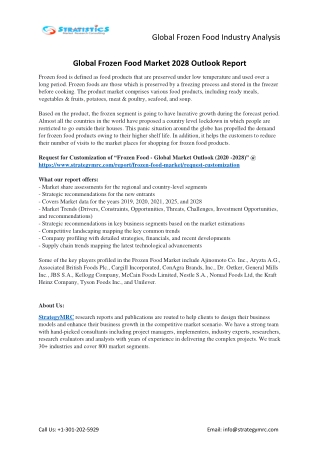 Frozen Food Market Forecasts to 2028