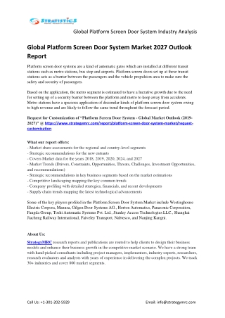 Global Platform Screen Door System Market Report Key Players Analysis