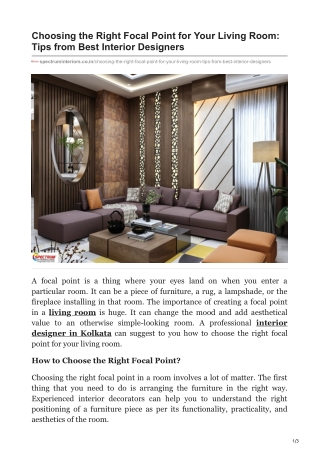 Choosing the Right Focal Point for Your Living Room Tips from Best Interior Designers