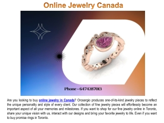Online Jewelry Canada