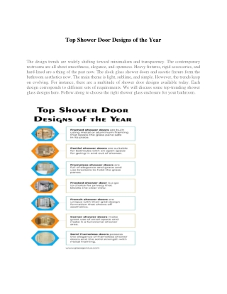 Top Shower Door Designs of the Year