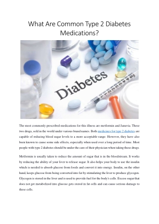 What Is Metformin Medicine for Type 2 Diabetes
