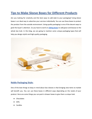 Tips to Make Sleeve Boxes for Different Products