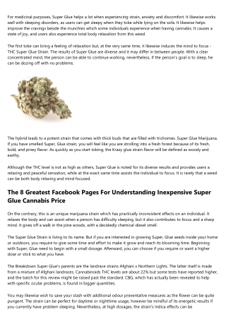 Usual Misunderstandings Around Proven Super Glue Strain Grow Info