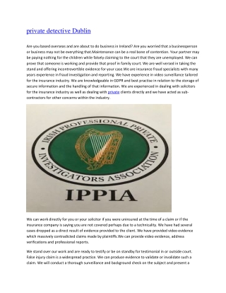 private detective Dublin