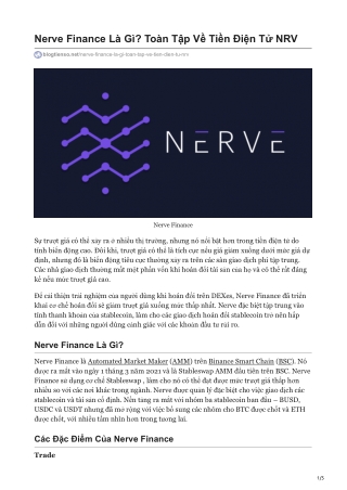 Nerve Finance Là Gì Toàn Tập Về Tiền Điện Tử NRV