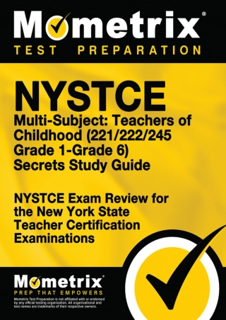  READ NYSTCE Multi Subject Teachers of Childhood 221 222 245 Grade 1 Grade 6 