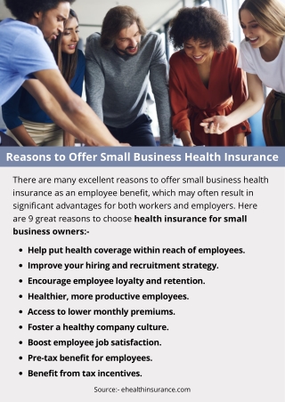 Reasons to Offer Small Business Health Insurance