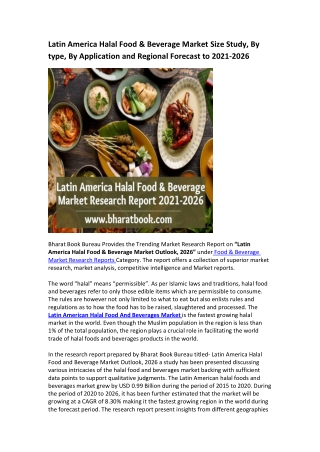 Latin America Halal Food & Beverage Market Research Report 2021-2026