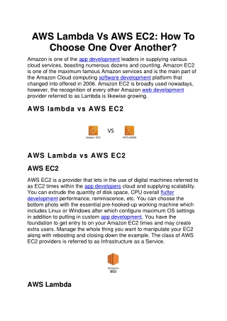 AWS Lambda Vs AWS EC2 How To Choose One Over Another