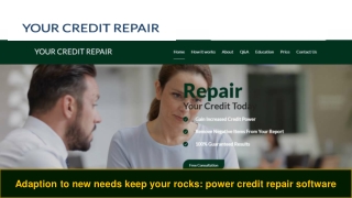 Adaption to new needs keep your rocks    power credit repair software