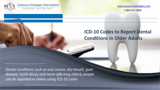 ICD-10 Codes to Report Dental Conditions in Older Adults