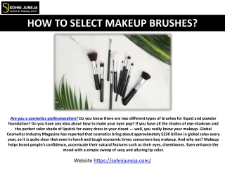 HOW TO SELECT MAKEUP BRUSHES