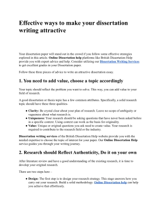 Effective ways to make your dissertation writing attractive.docx
