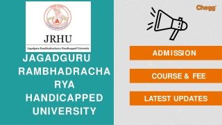 Jagadguru Rambhadracharya Handicapped University - [JRHU], Chitrakoot