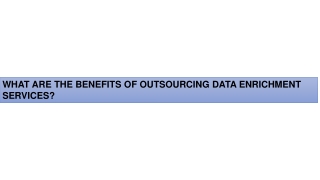 What are the benefits of outsourcing data enrichment services