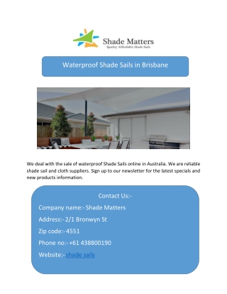 Waterproof Shade Sails in Brisbane-converted
