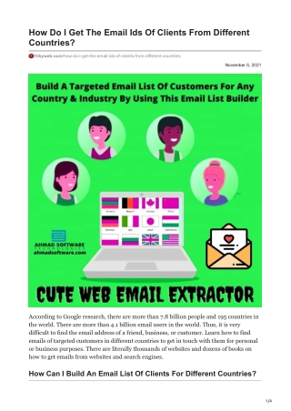 1How Do I Get The Email Ids Of Clients From Different Countries