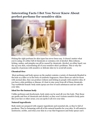 Interesting Facts I Bet You Never Knew About perfect perfume for sensitive skin