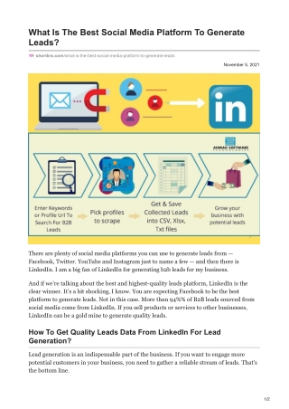 What Is The Best Social Media Platform To Generate Leads