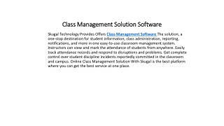 Class Management Solution Software